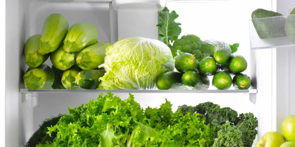 Greens in the fridge